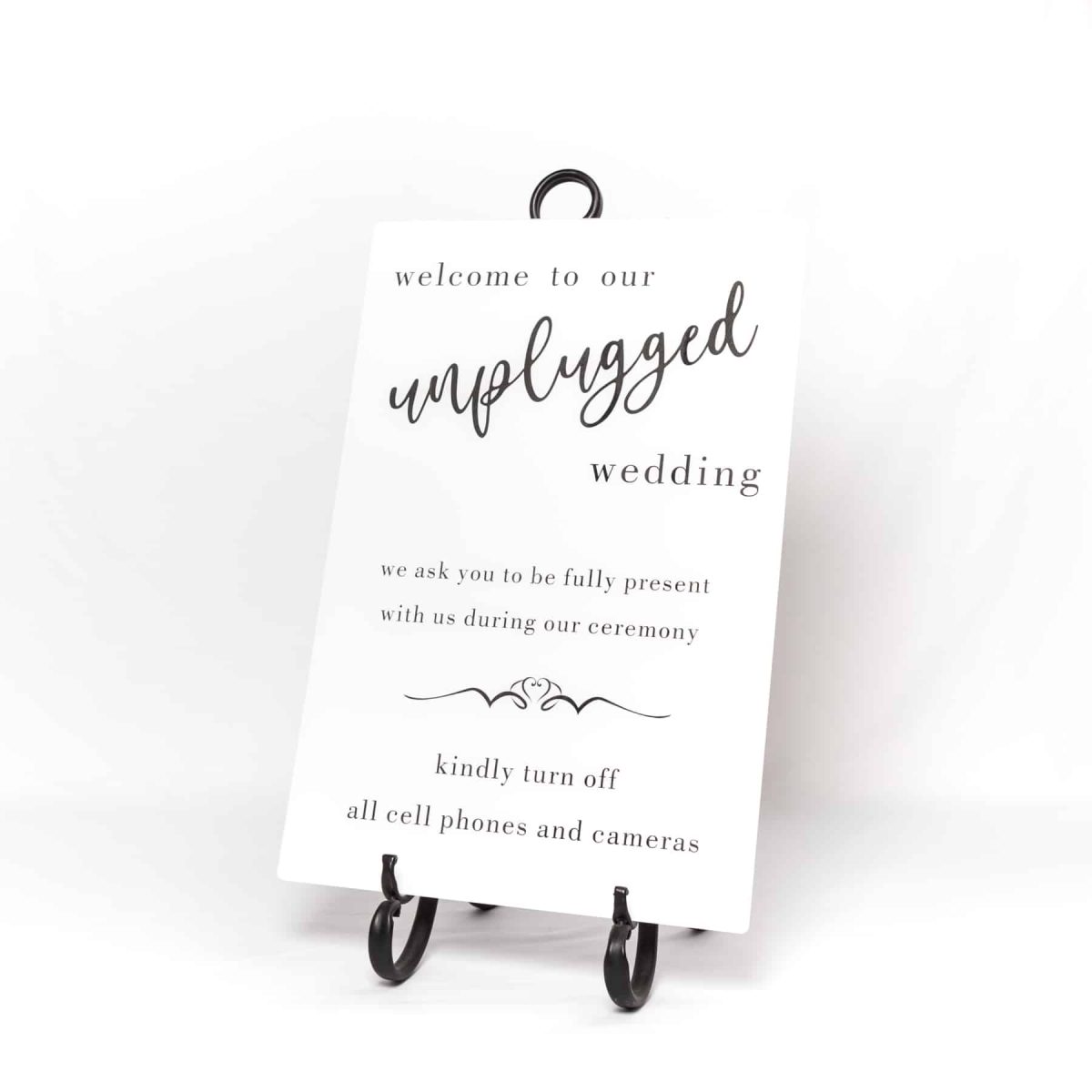 "Unplugged" Sign digitally printed black/white acrylic sign - Image 2