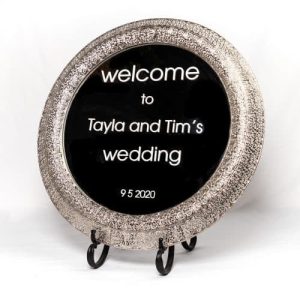 Welcome Round Silver Mirror Hire