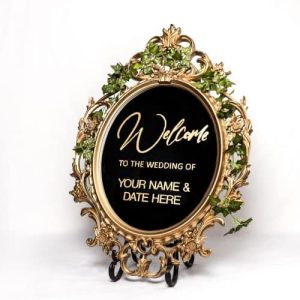Welcome Gold Mirror Hire