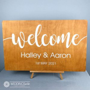 Timber Welcome Sign with Vinyl Lettering