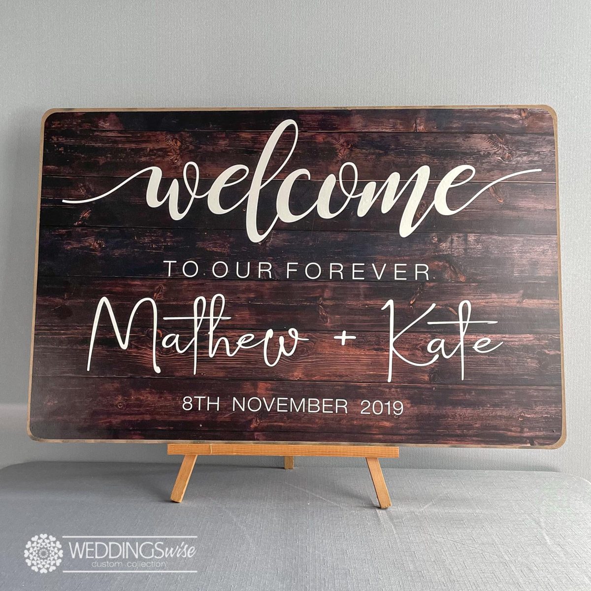 Rustic Timber Printed Welcome Sign