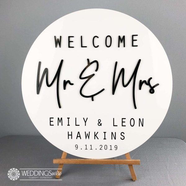 Mr & Mrs 3d Acrylic Welcome Sign with Vinyl Lettering