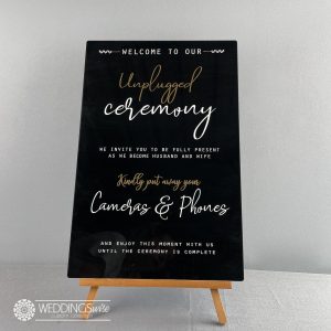 Black and Gold Acrylic Unplugged Sign