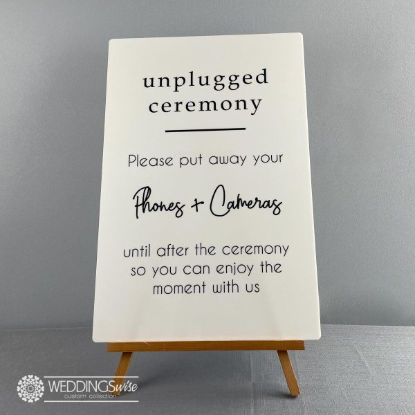 Unplugged Ceremony acrylic Sign