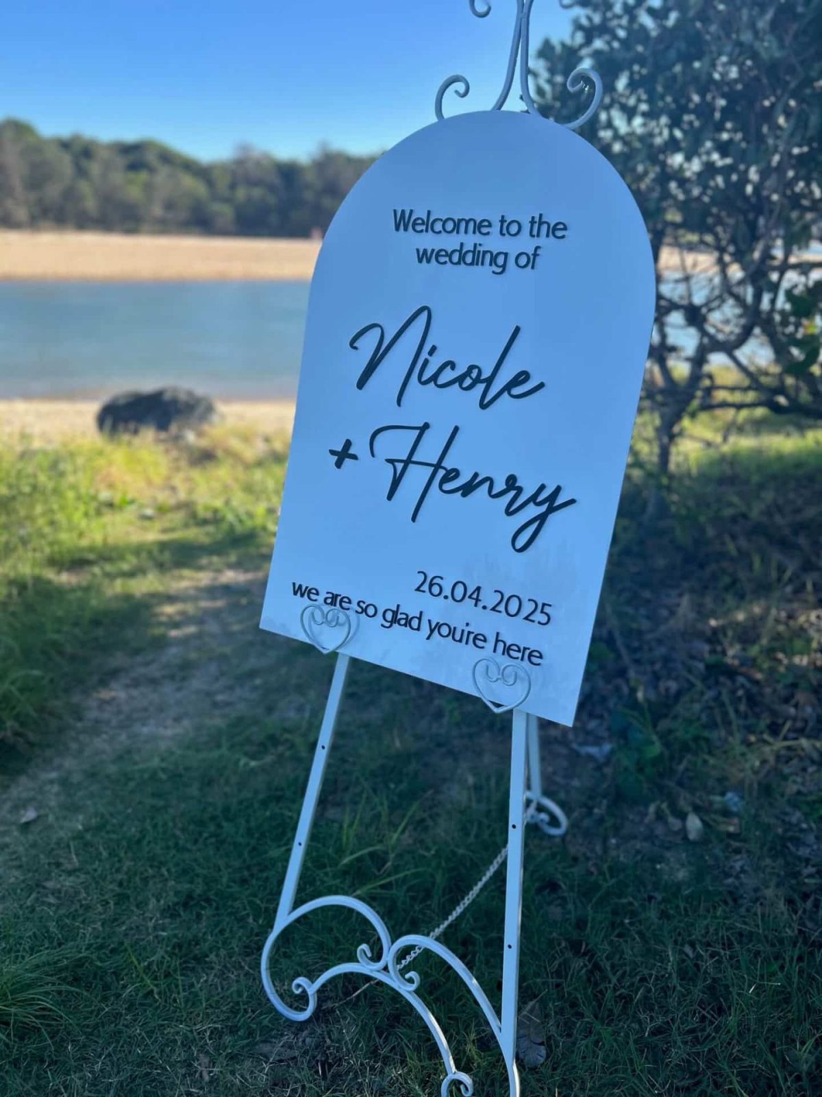 Arch Acrylic Welcome Sign with 3D Lettering - Image 5