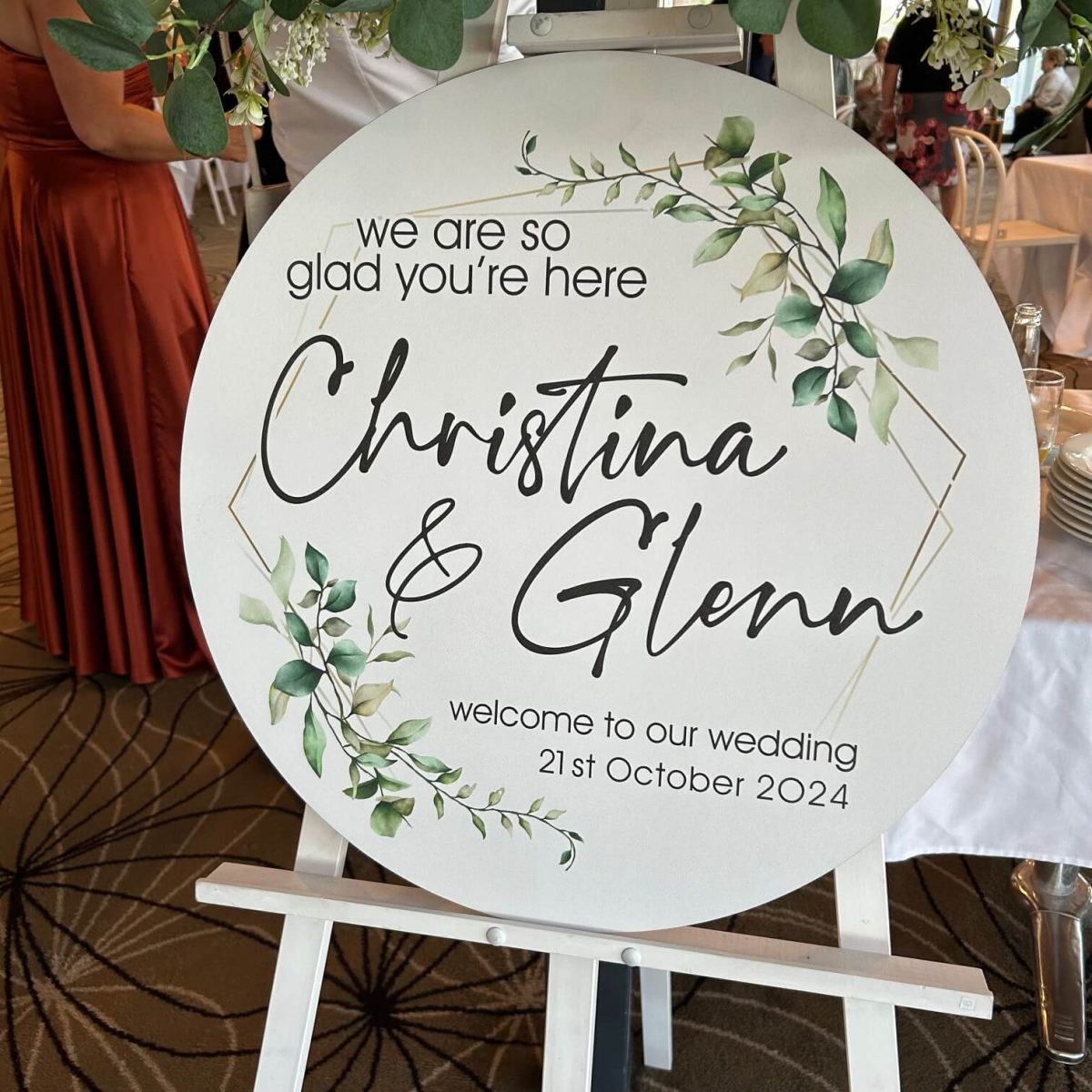 Wreath Printed Welcome Sign - Image 3