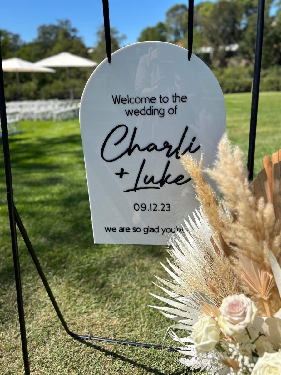 Large Arch Acrylic Welcome Sign With 3D Acrylic Lettering - Image 3