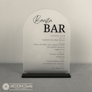 Barista Bar Custom Acrylic Arch Sign