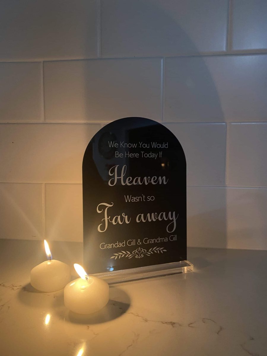 Personalised In Memory Sign - Acrylic with Stand - Image 3