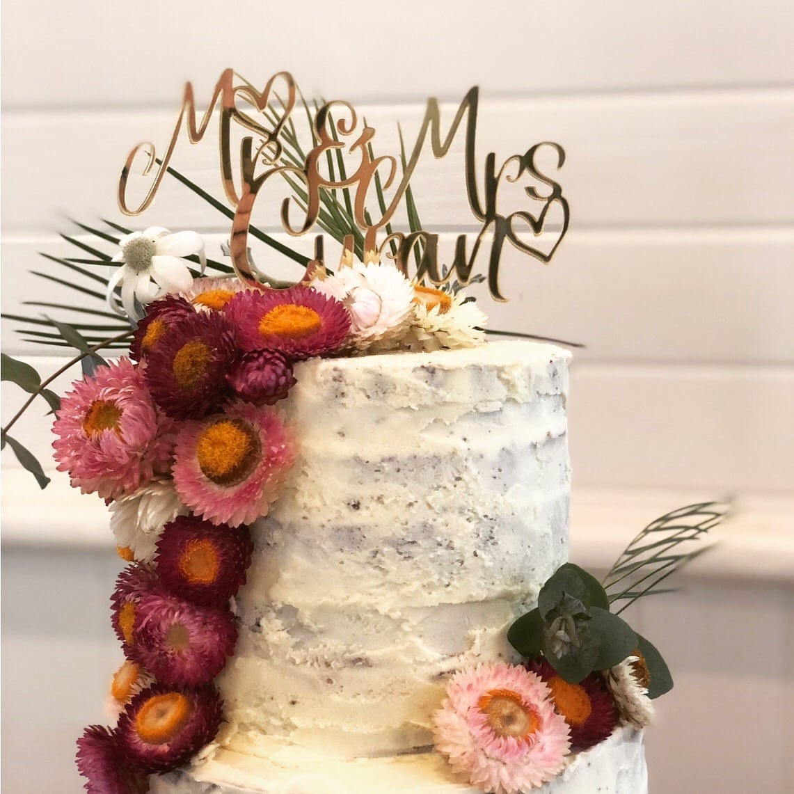 "Mr and Mrs Surname and Heart" - Custom Cake Topper - Image 8