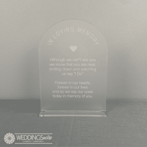 In Loving Memory Acrylic Arch Table Sign