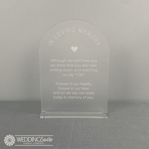 In Loving Memory Acrylic Arch Table Sign