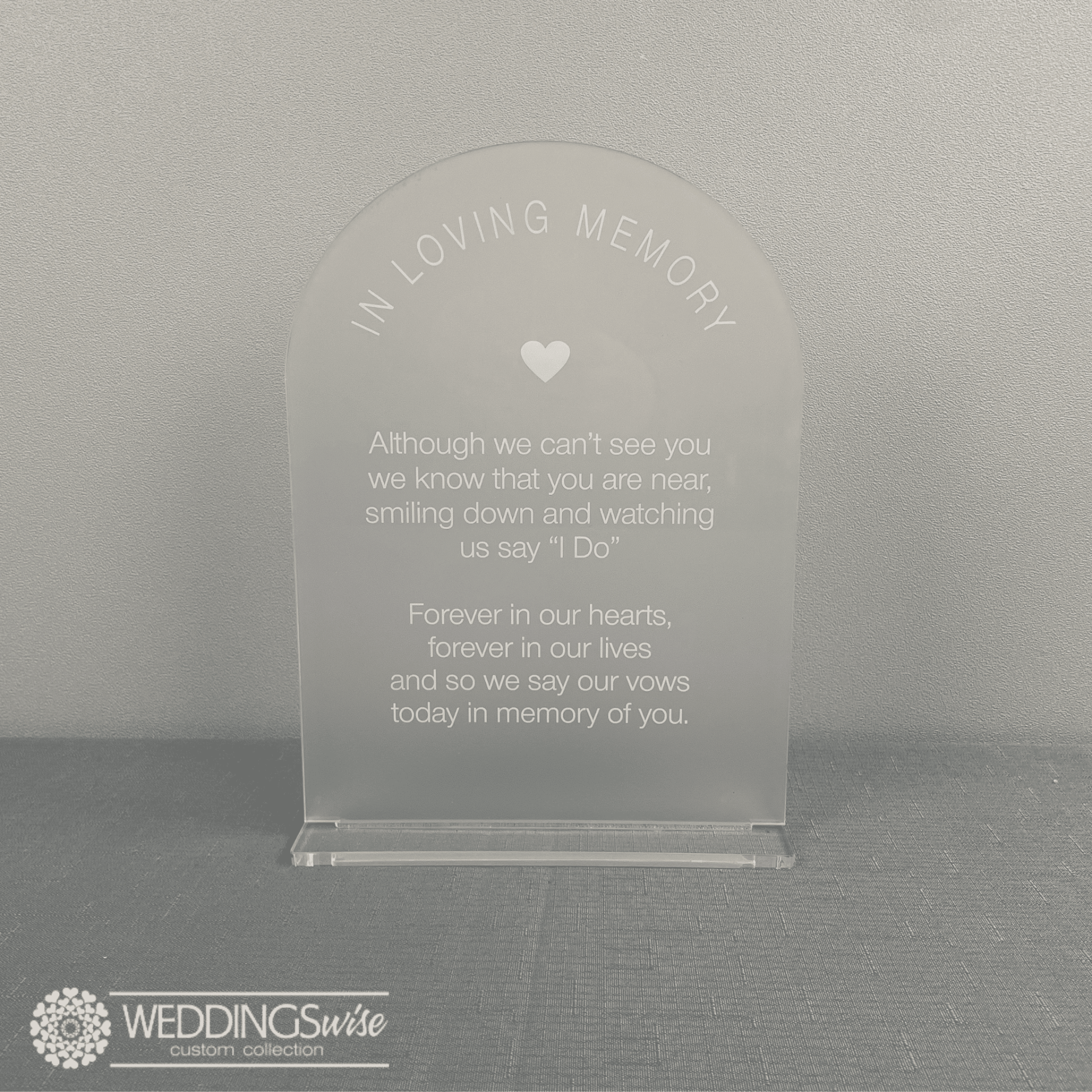 In Loving Memory Acrylic Arch Table Sign