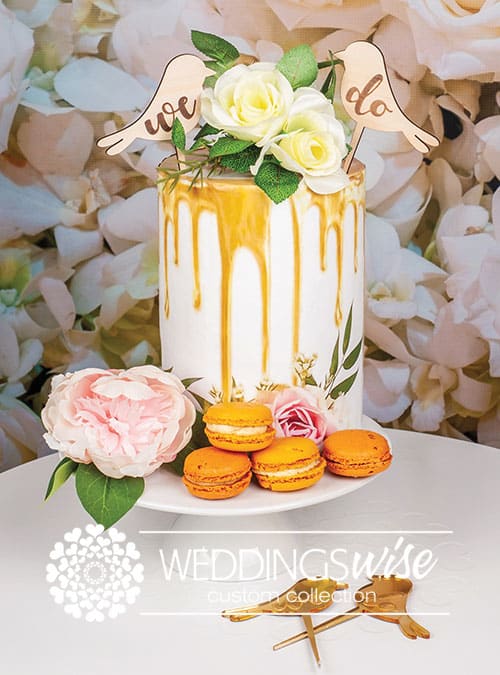 "We Do" Lovebirds Cake Topper- Elegant Wedding Decor - Image 6