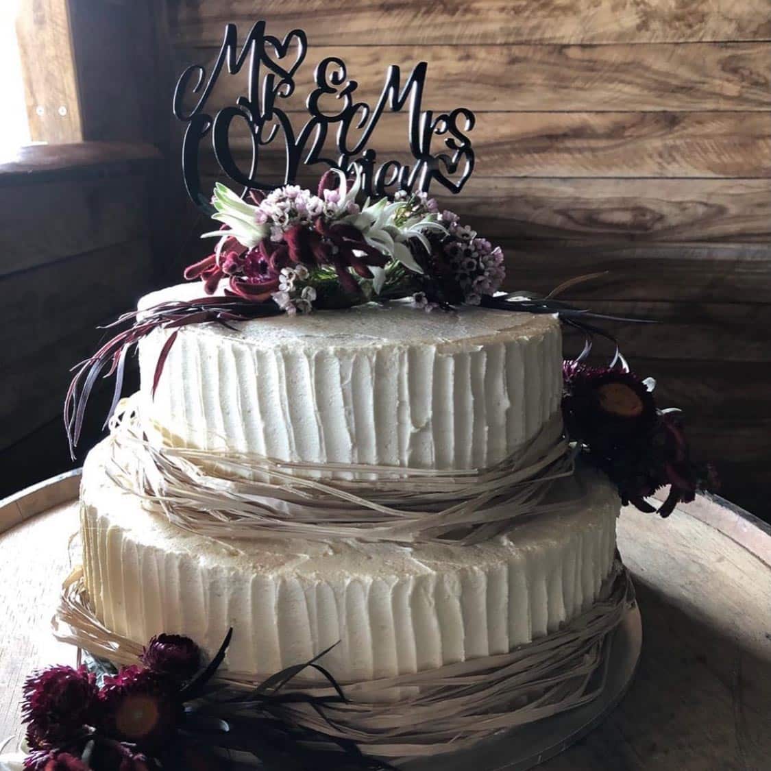 Mr & Mrs Surname with Hearts Cake Topper - Image 7