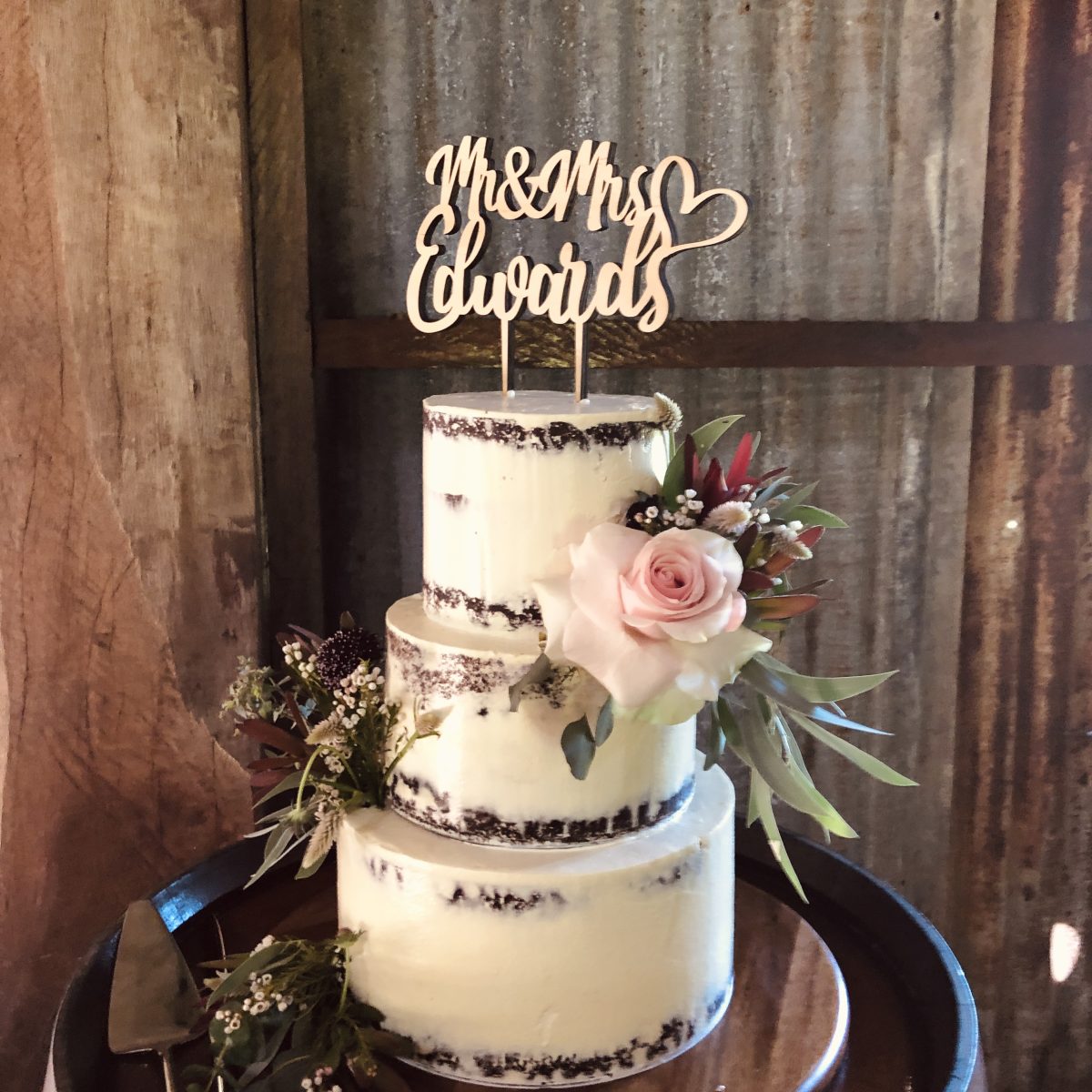 "Mr and Mrs Surname and Heart" - Custom Cake Topper - Image 6