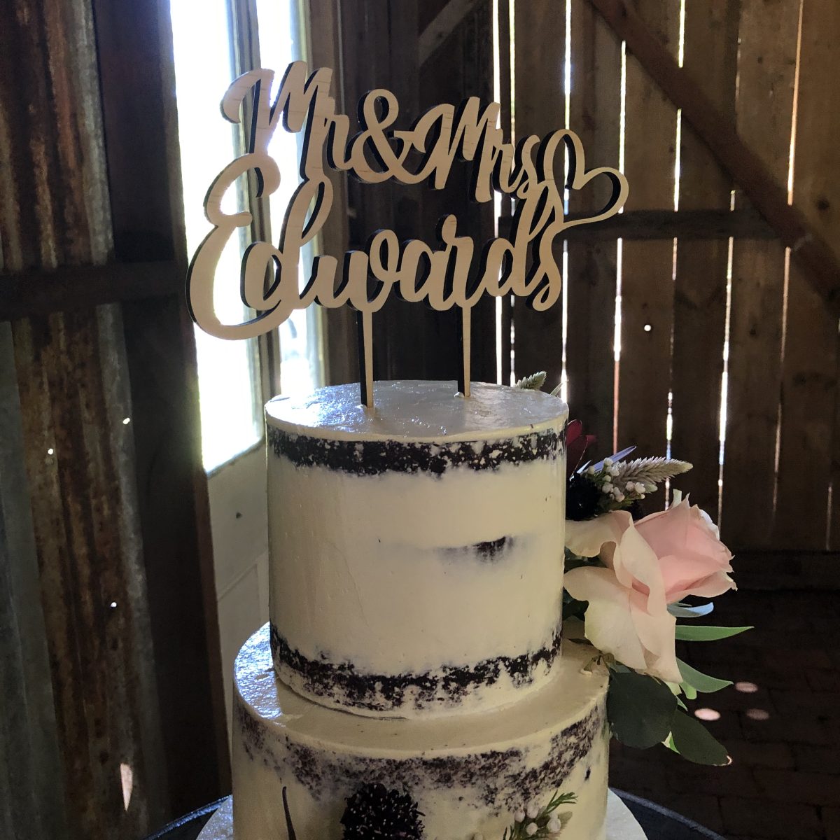 "Mr and Mrs Surname and Heart" - Custom Cake Topper - Image 7