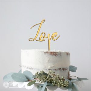 Love Script Cake Topper