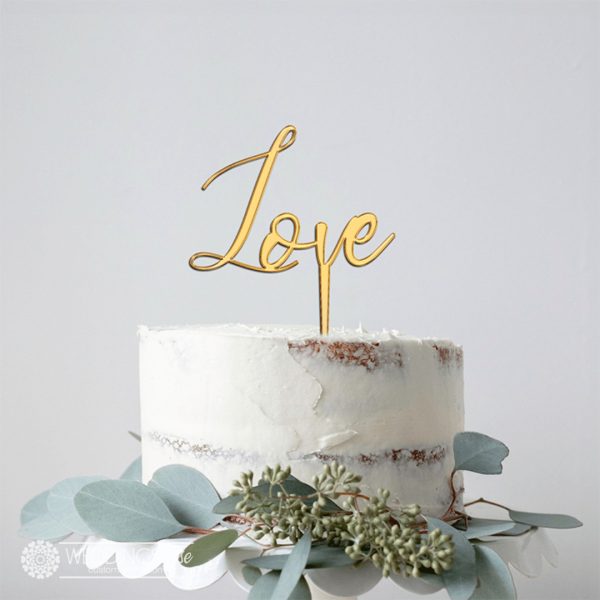 Love Script Cake Topper