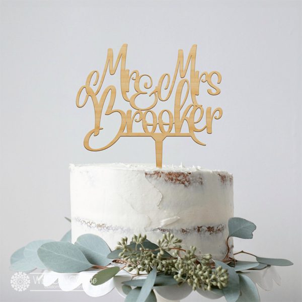 Surname Script Cake Topper