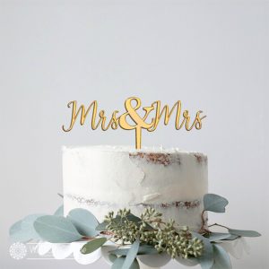Mrs & Mrs Script Cake Topper