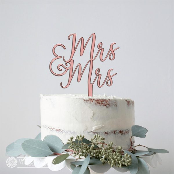 Mrs & Mrs Cake Topper