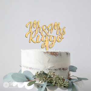 Mr and Mrs New surname Cake Topper