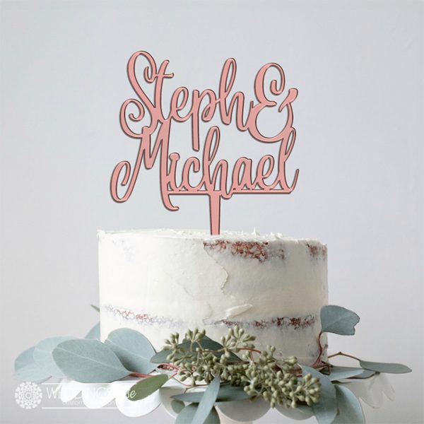 Custom Script names Cake Topper