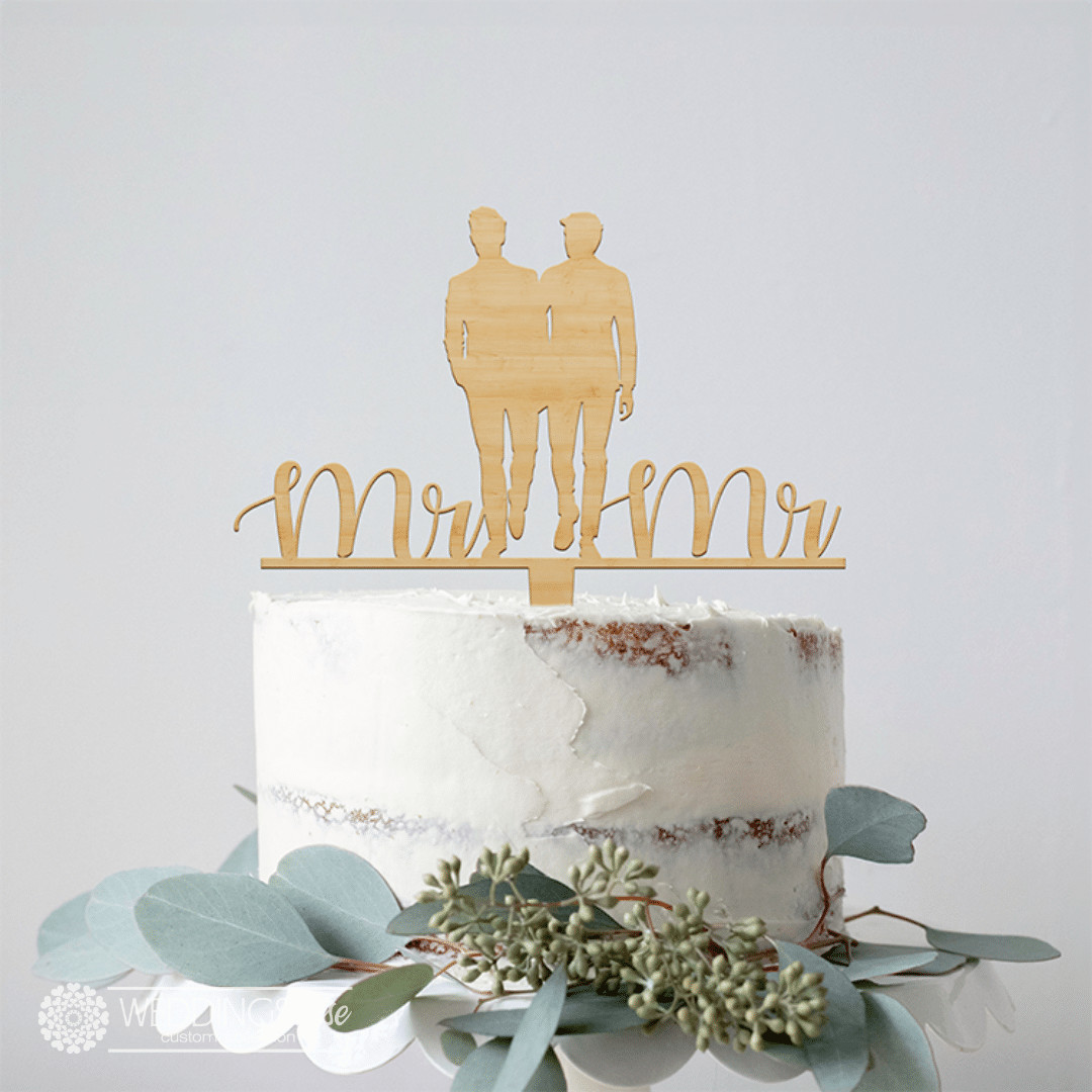 Mr & Mr Silhouette Cake Topper