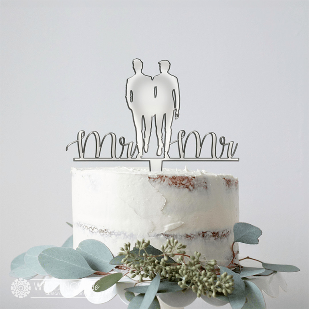 Mr & Mr Silhouette Cake Topper