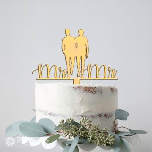 Mr & Mr Silhouette Cake Topper