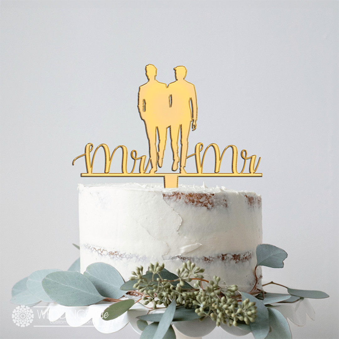 Mr & Mr Silhouette Cake Topper