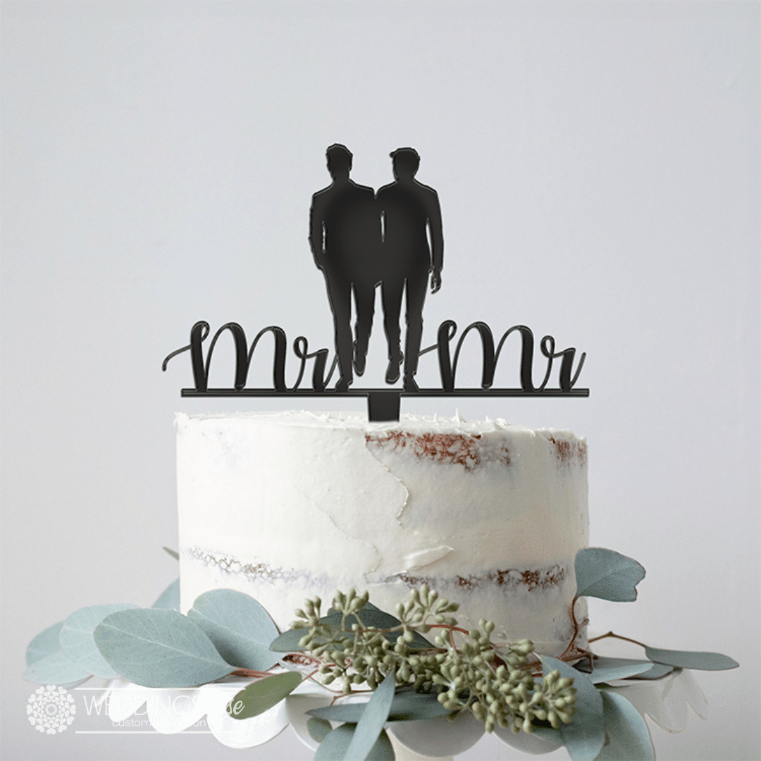 Mr & Mr Silhouette Cake Topper