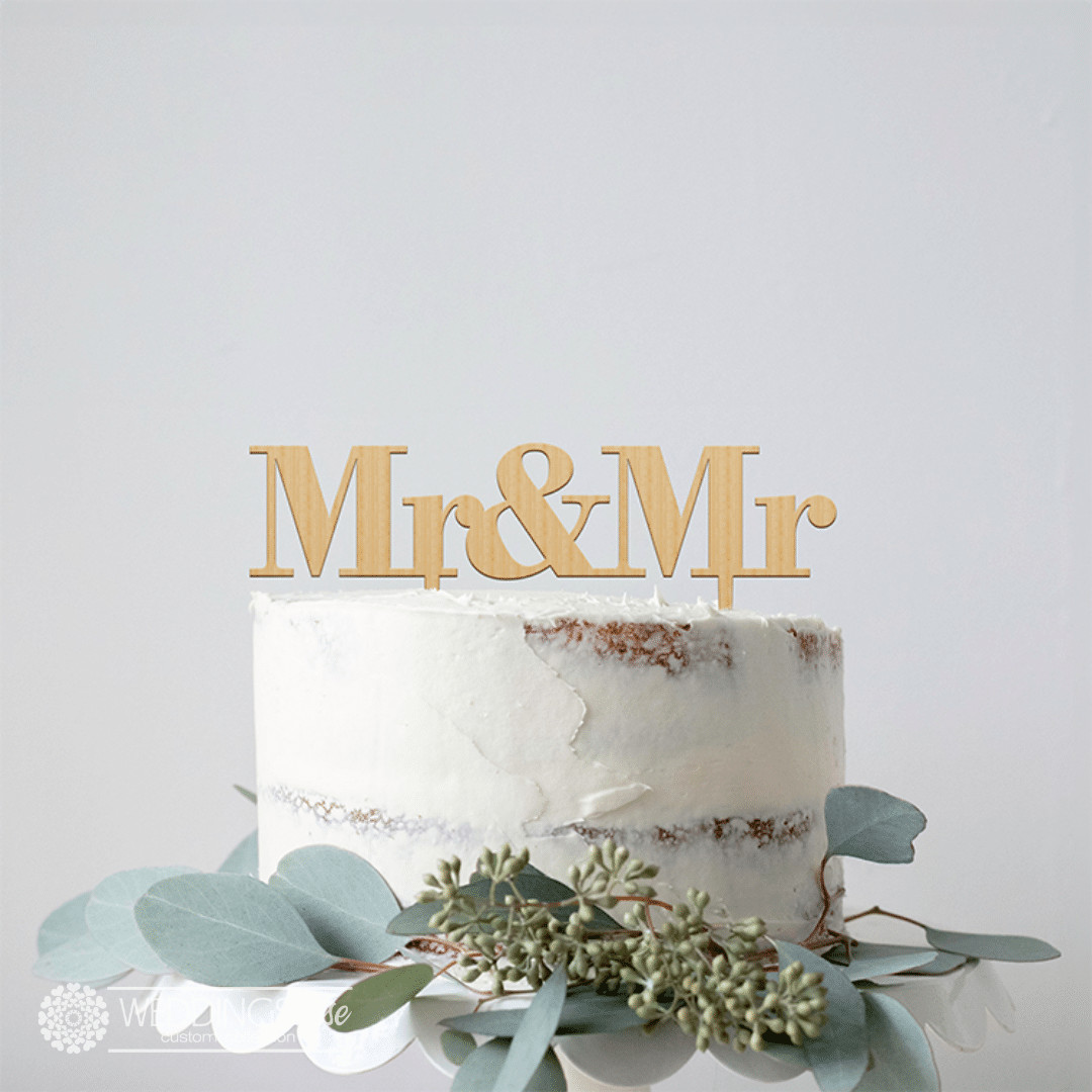 Mr & Mr Inline Cake Topper