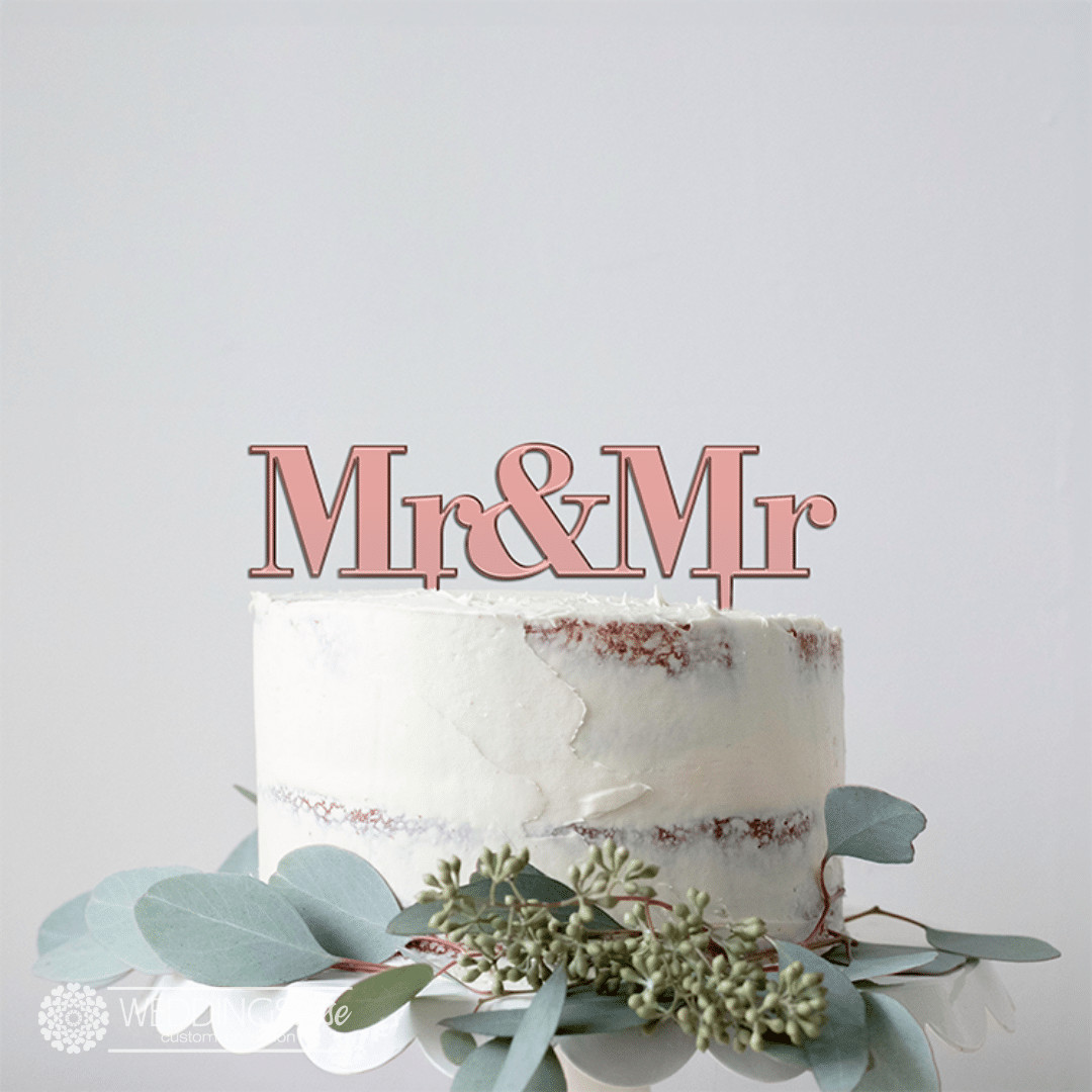 Mr & Mr Inline Cake Topper