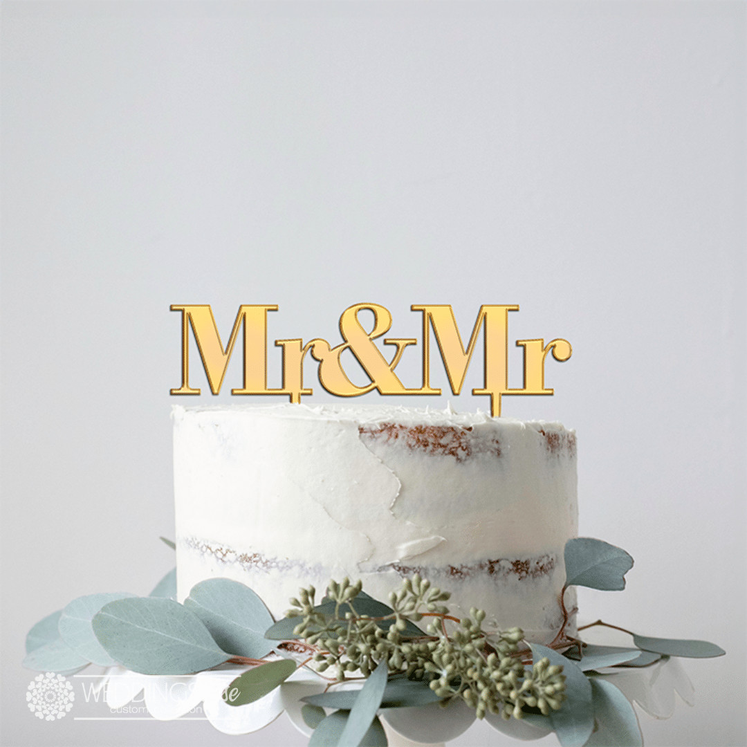 Mr & Mr Inline Cake Topper