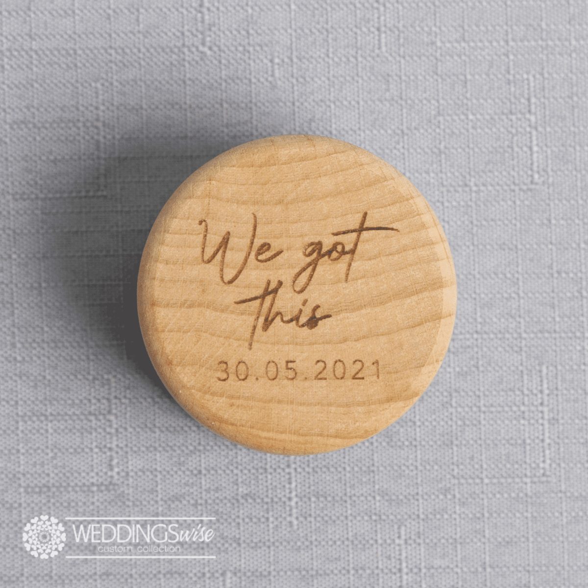 "We Got This" Timber Ring Box with Custom Date- Engraved Wedding Keepsake - Image 6