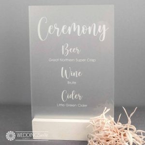 Custom Ceremony Bar Acrylic Menu