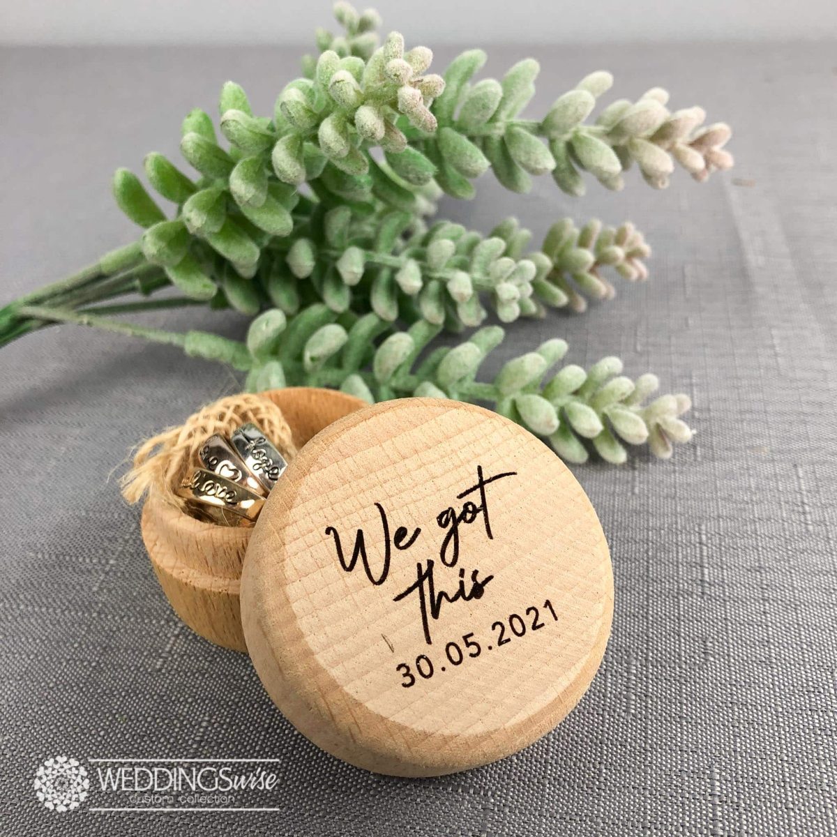 "We got this" Ring box with custom date