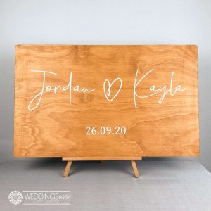 Timber Welcome Sign with Heart