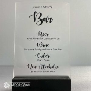 Custom Acrylic Bar Menu