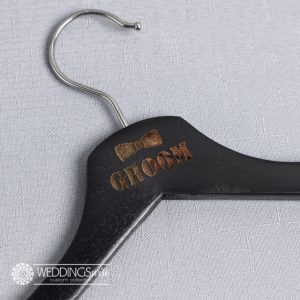 Groom Laser Engraved Black Coat Hanger