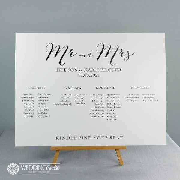 Mr & Mrs PVC Seating Chart