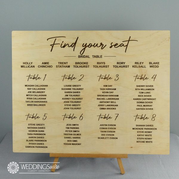 Custom Timber Landscape Seating Chart