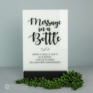 Message in a Bottle Acrylic Table Sign
