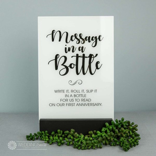 Message in a Bottle Acrylic Table Sign