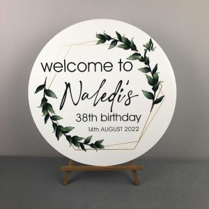 Wreath Printed Birthday Sign