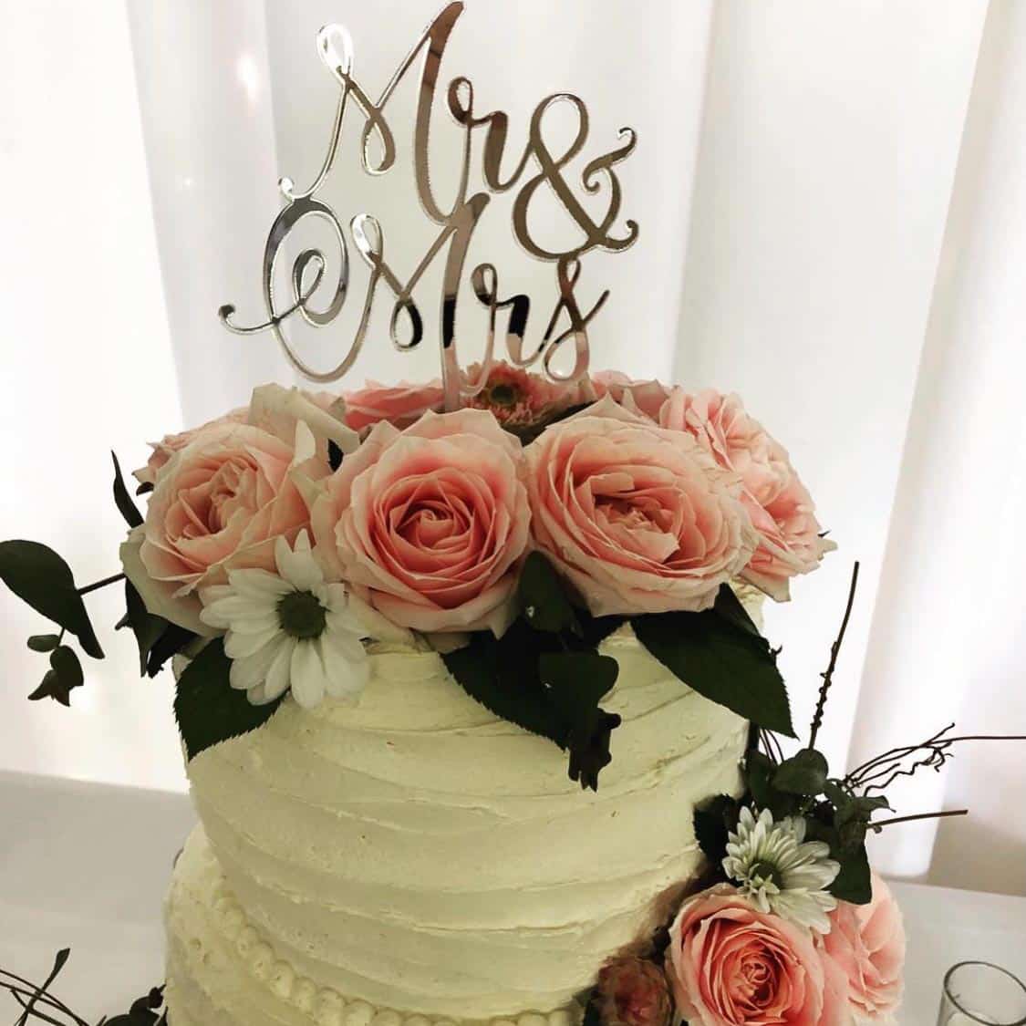 "Mrs and Mrs" Script- Elegant LGBTQ- Wedding Cake Topper - Image 6