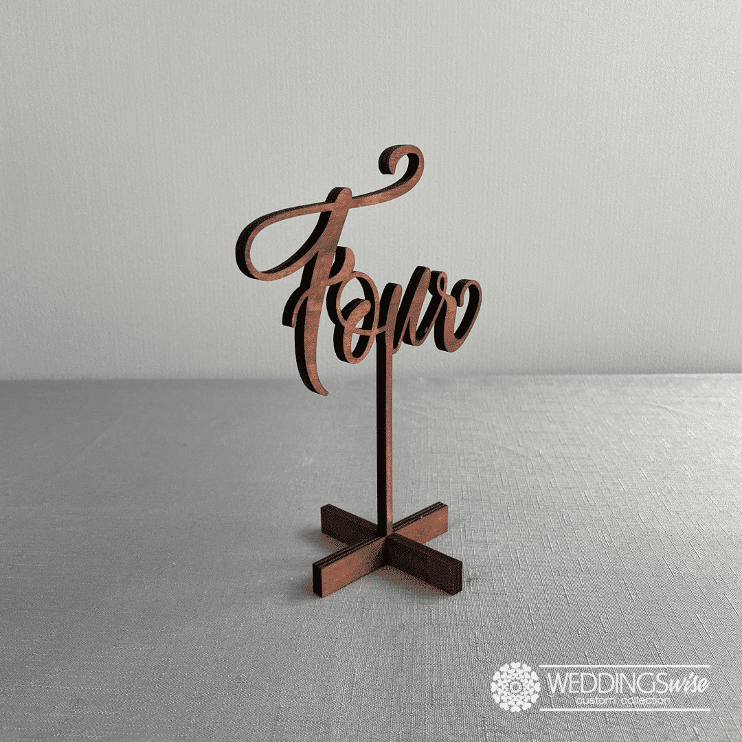 Dark Stain Timber Standing Table Number - Image 4