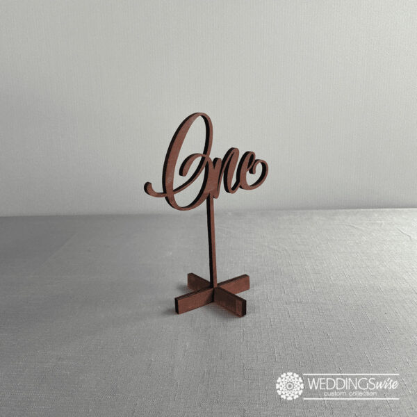 Dark Stain Timber Standing Table Number